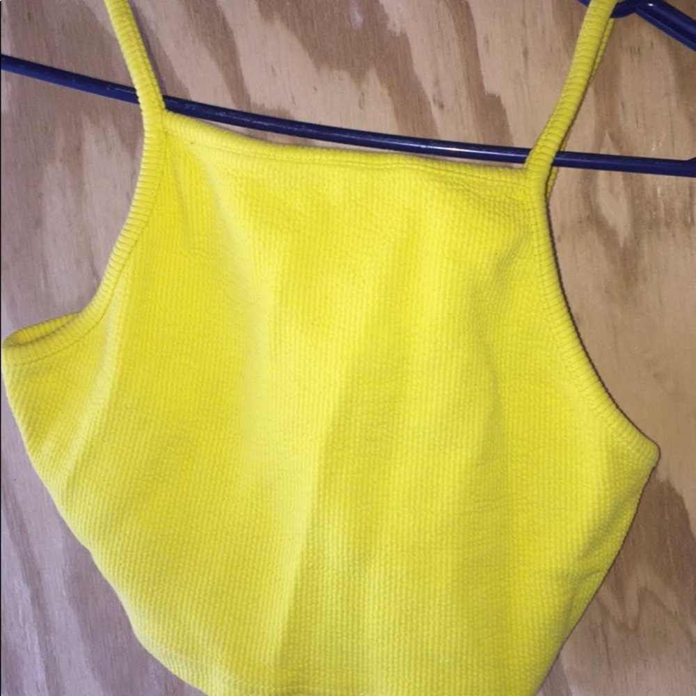 Yellow crop top